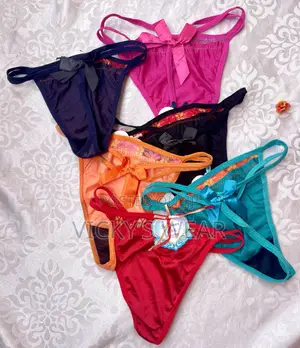 Women Sexy G-String Thong Panties With Bow - Satin Silk - 6pcs