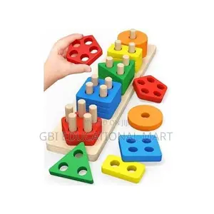 Wooden Montessori Shape Sorter Toy for Toddlers