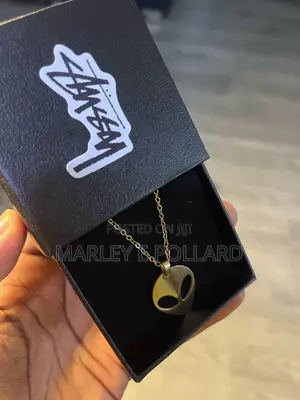 Alien Styled Chrome Gold Necklace