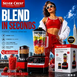 Powerful 2 in 1 Silver Crest Blender. 8,500w