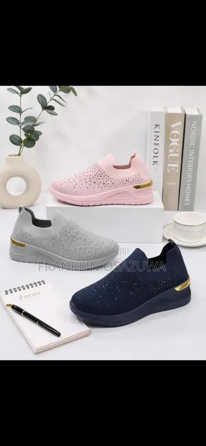 Women's Rhinestone Slip-on Wedge Sneakers