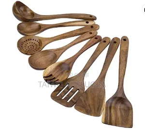 8pcs Quality Bamboo Kitchen Spoon
