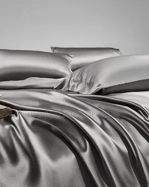 Double Fiber Light Gray Silk Polish Duvet Set –Soft, Elegant -6/6