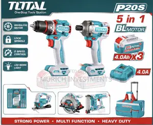 TOTAL P20S Brushless 5-in-1 Cordless Tools Set Heavy Duty
