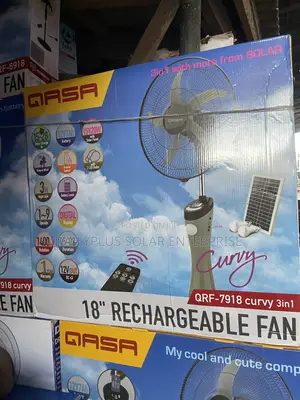 GASA 18inches Rechargeable Solar Standing Fan