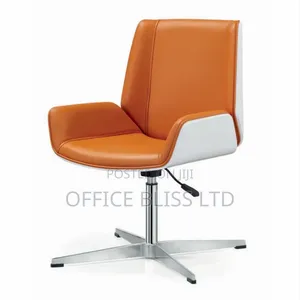 Glossy Backboard Swivel Office Leather Chair With 2 Visitor's Chair