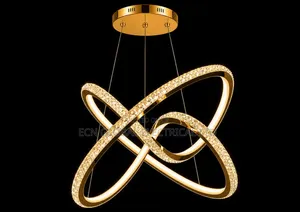 Luxury LED Crystal Ring Chandelier (Gold)