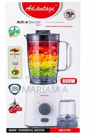 Advantage Active Blender 3-in-1 Powerful Blender, Grinder Chopper