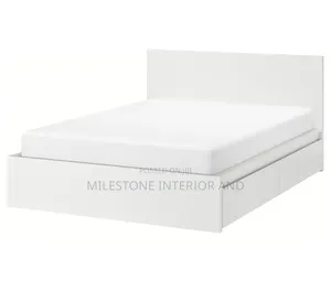 Simple Pure White Bedframe With Drawer
