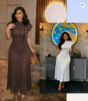 Fitted Polka Dots Maxi Dress