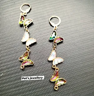 Glass Butterfly Cascade Earrings