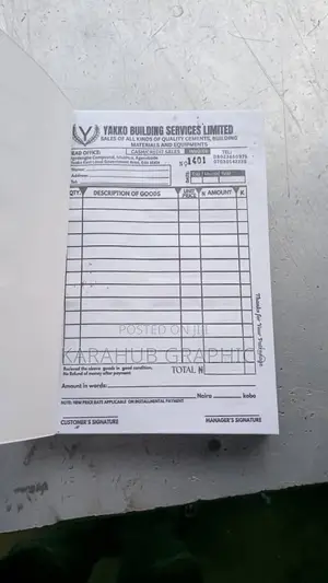 Designing and Printing of Invoices/ Receipts