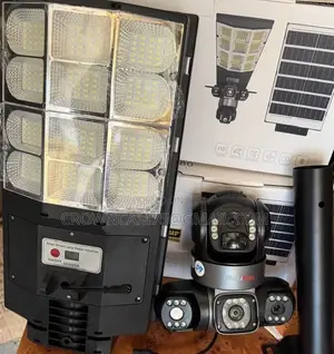 3Lense Double CCTV Camera + Solar Street Light+free Pole