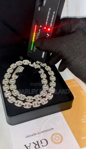 VVS Moissanite Diamond Necklace Baguette-Cut 925 Sterling Silver.