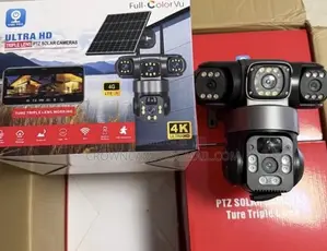 V380 Triple Lens Solar PTZ Camera With Detection Alarm 8mp