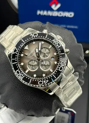 Hanboro Quality Luxury Men Stainless Steel Wristwatch