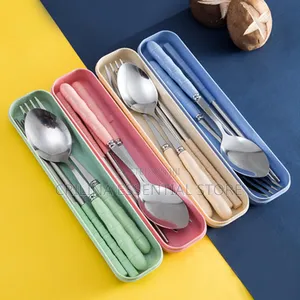 3pcs Stainless Steel Cutlery Sets, Fork, Spoon, Chopsticks. (Souvenir)