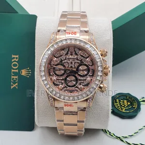 Rolex Wrist Watch Analog and Digital Gold With Sliver Face