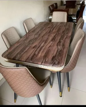 Double Layer Marble Top Dining Set