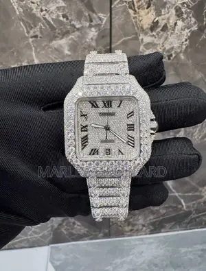 VVS Diamond Cartier Santos 40mm Wrist Wash