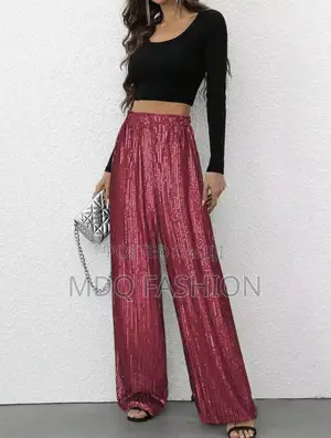 Premium Sequin Wide-Leg Trousers