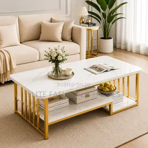 Modern Luxury Marble Coffee Table | Living Room Center Table