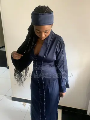 Elegant Blue Navy Kaftan Dress