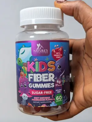 Nature's Nutrition Kids Fiber Gummies | Strawberry | 60 Gummies| U.S.A