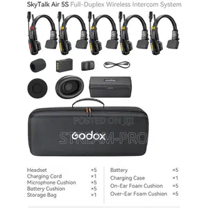 Godox SkyTalk Air 5S 5-Person Wireles Intercom Headset System(2.4 GHz)