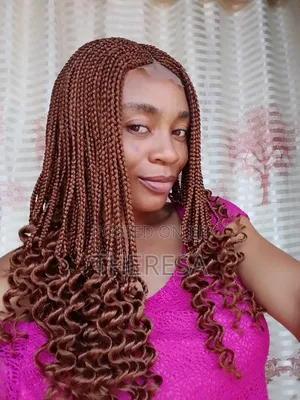 Curly Tip Brown Braids Wig