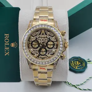 High Quality Rolex Daytona Full Stone Head Chain and Rubber Straps