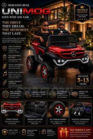 Premium Quality, Rugged Design Red Color Mercedes-Benz Unimog Kids Car
