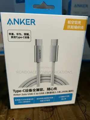 1.8m Anker 240W Zolo Type C to Type C Cable