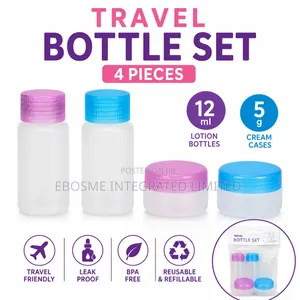 Refillable Travel Lotion Bottle and Cream Case Set