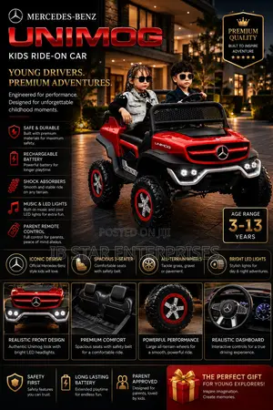 Luxury Red Color Mercedes Benz Unimog Kid's Ride-on Toy Car