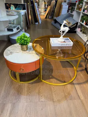 2 in 1 Glass & Marble Center Table