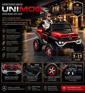 Buy Premium Red Mercedes-Benz Unimog Ride-on Kid's Rechargeable Car