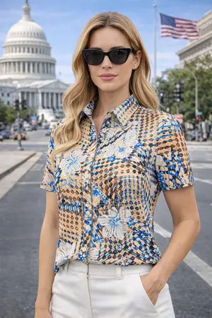 High Quality Classic Turkey Ladies Short Sleeve Shirts