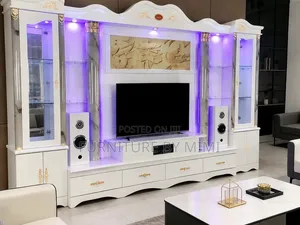 brand New Executive Royal Luxury TV Wall Unit LED Lights