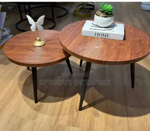 2in1 Line Brown Design Wooden Center Table