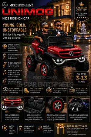 Premium Red Mercedes-Benz Unimog Styling Kids Ride on Toy Car