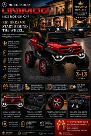 Premium Driving Experience With Red Mercedes-Benz Unimog Car for Kids