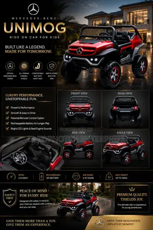 Premium Ride on Kids Mercedes-Benz Unimog Rechargeable Toy Car