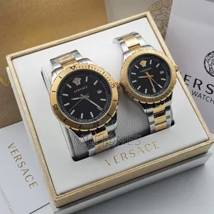Versace Inspired Couple Watch Set - Luxury Chain Strap for Him Her