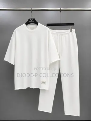 Plain Up Down Round Neck Joggers Trousers