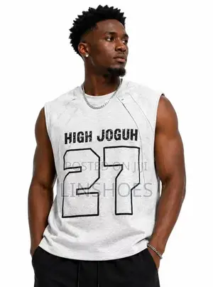 Men’s Sleeveless Graphic Sports Tank Top – Grey, Black Wine Red