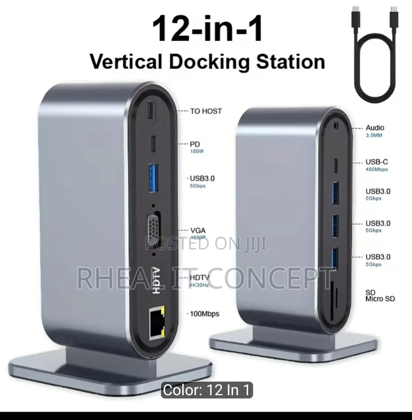 12 in 1 USB C Solid Dock Station