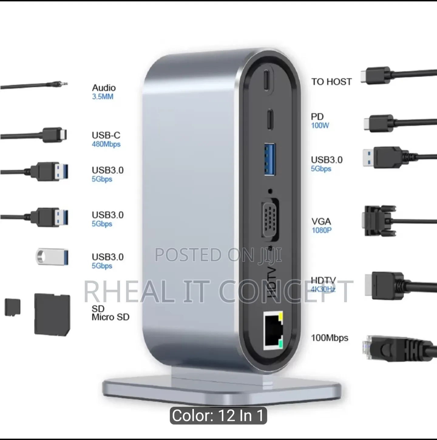 12 in 1 USB C Solid Dock Station