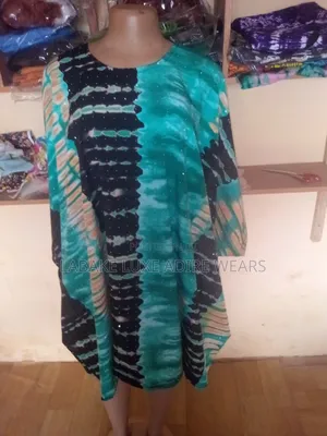 Backless Adire Stone Crepe Bubu Gown