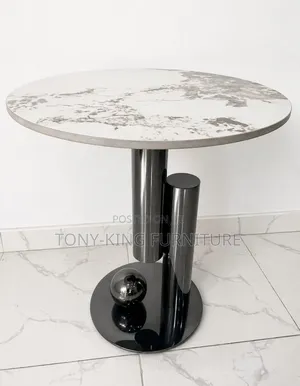 Imported Modern Side Stool With Marble Top.